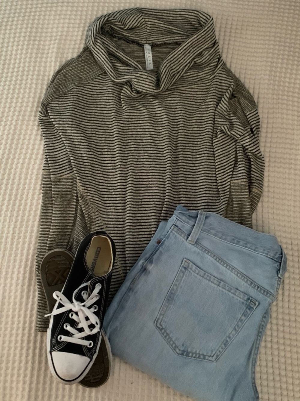 Jolie Black & Tan Striped Knit Top